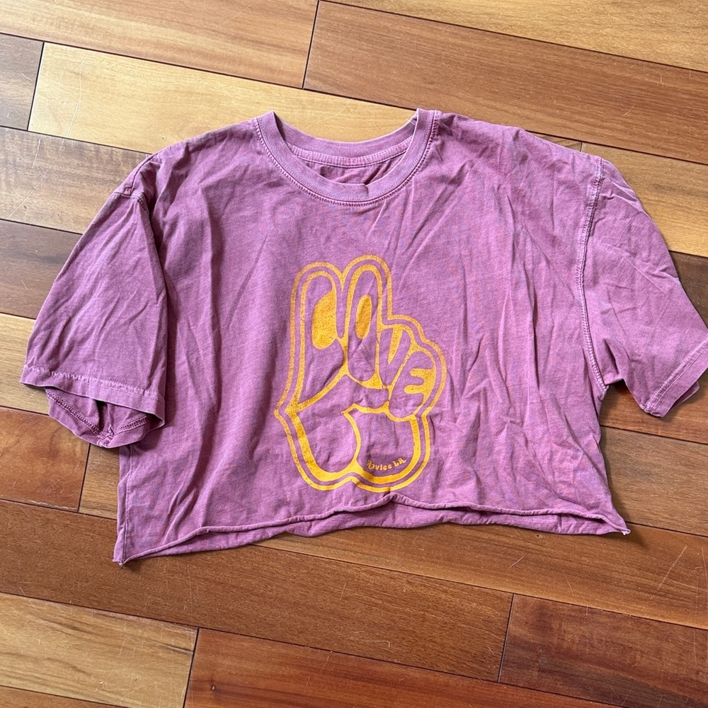 REVICE Crop Top with Yellow Graphic